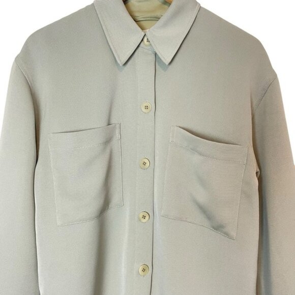 Aritzia Babaton light mint green oversized button down collared jacket size S - Picture 9 of 9